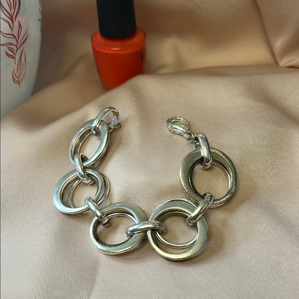 Silver Link Circle Bracelet - Women Jewelry